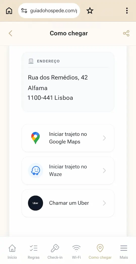 Botões Uber Waze Maps