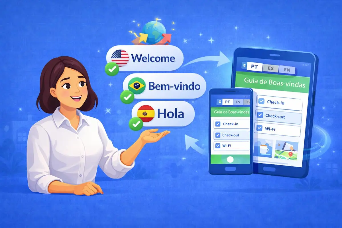 Recebe hóspedes do mundo inteiro: como funciona a tradução automática do Guia do Hóspede